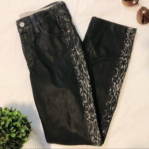 NYDJ Faux Leather Jeans Animal Print Skinny
